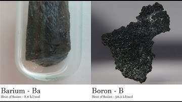 Barium - Ba vs Boron - B Comparing Element attributes Atoms