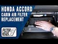 Cabin air filter replacement Honda Accord YouTube