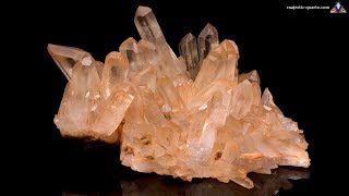 Q861 - Large Tangerine Time Link Isis Quartz Cluster