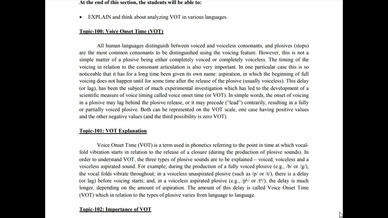 ENG-507 (Phonetics and Phonology) Short Lecture Chapter no.20
