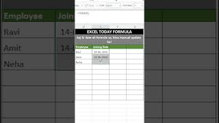 TODAY Formula in Excel | Auto Current Date Trick 📅🔥