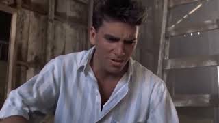 This handsome wounded man in white briefs, quickly pulls up his pants before running away.