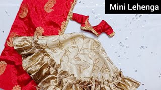 DIY Mini Indian Bridal Lehenga Making Tutorial | How to make doll dress | By Mini Designs.