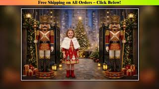 Vintage New York Nutcracker Christmas Market Photography Backdrop For Snowy Xmas Winter Family