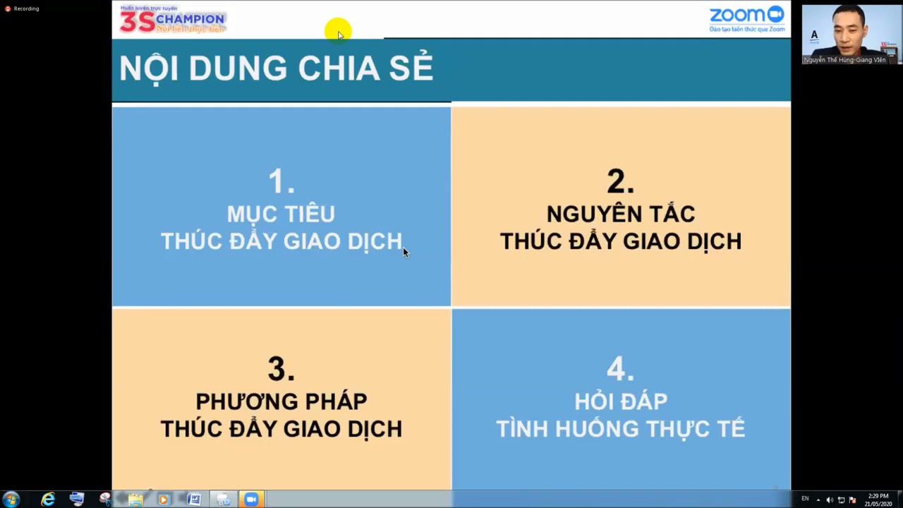 Outline Video 3S Champion B4: Nguyên Tắc Thúc Đẩy Giao Dịch