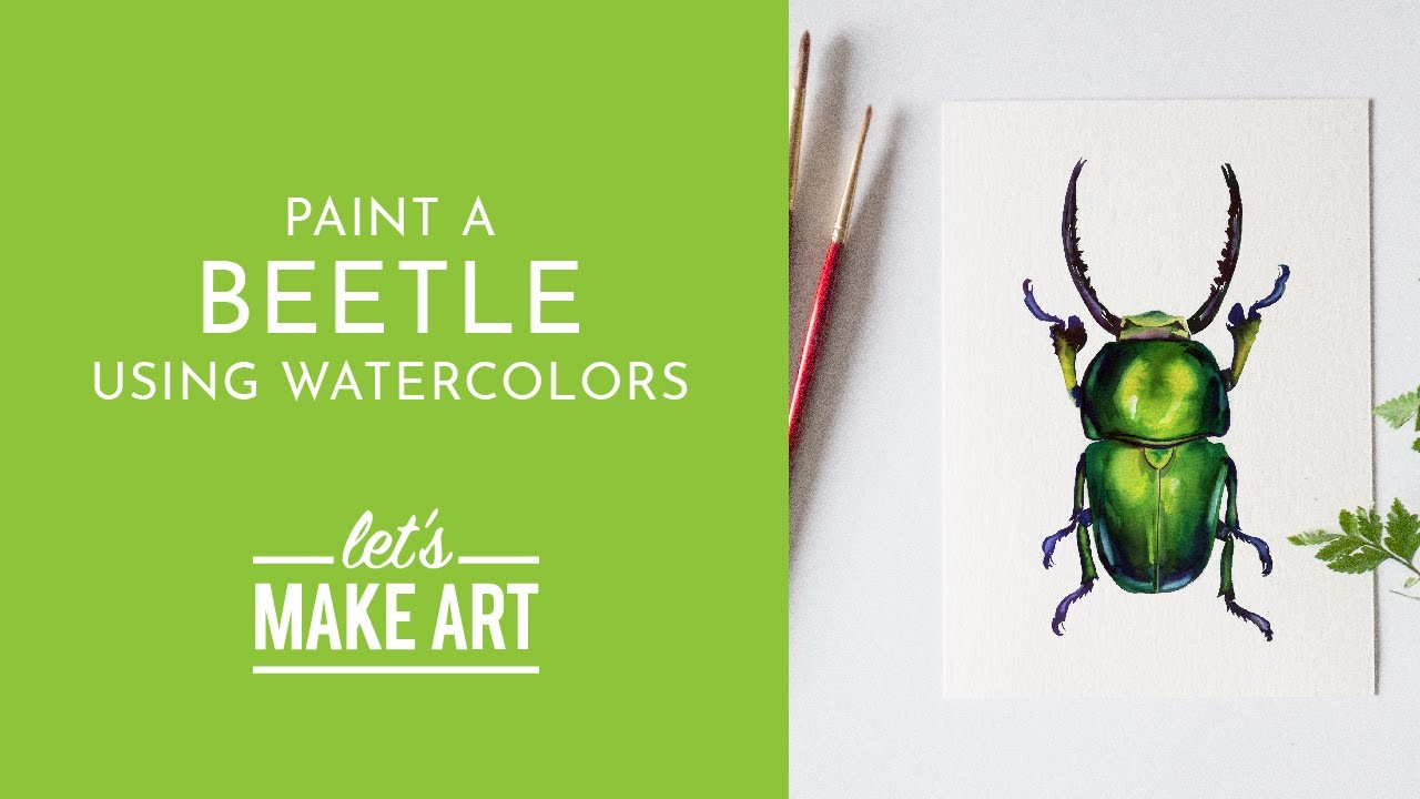 Let s paint a beetle watercolor tutorial with sarah cray youtube
