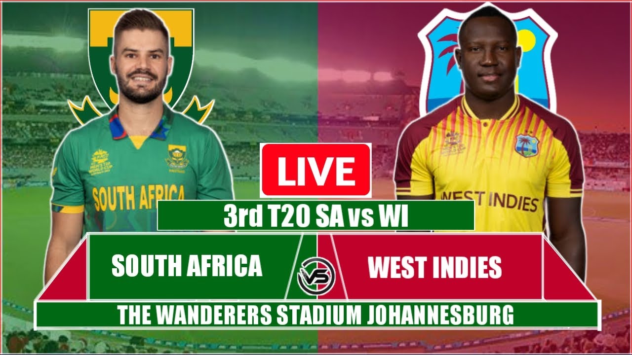 SA vs WI 3rd T20 Live Scores South Africa vs West Indies 3rd T20 Live Scores and Commentary #cricket