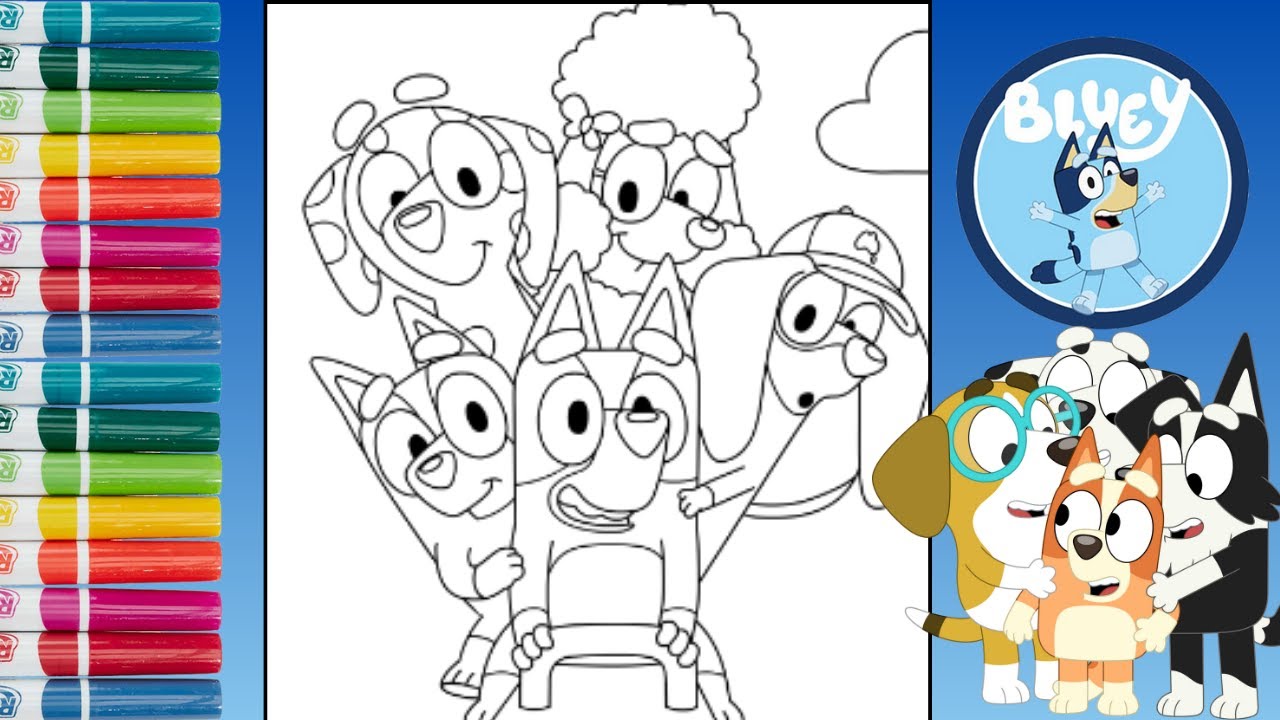 COLORING BLUEY 🖍️| Bluey and Friends on a Seesaw| Tips and Tricks from ...