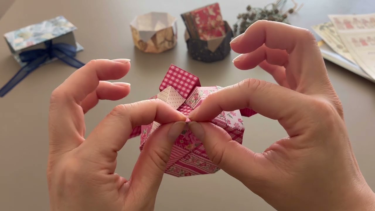 レア！八角形の紙製小物入れセット！A1 DIY Origami Octagonal Box | Perfect for Small Stationery
