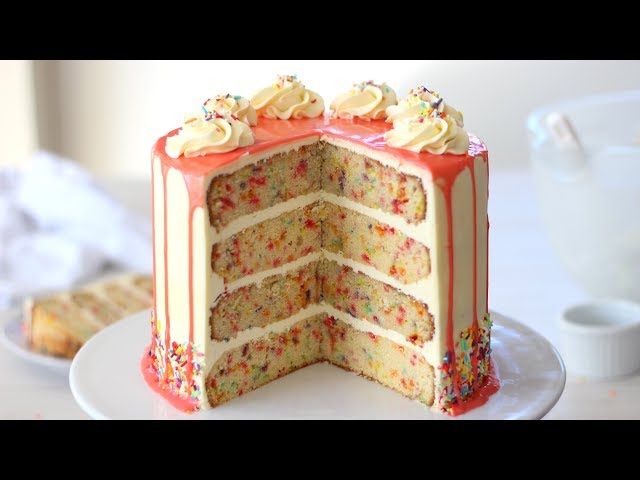 Funfetti Cake Recipe | Drip Cake Tutorial