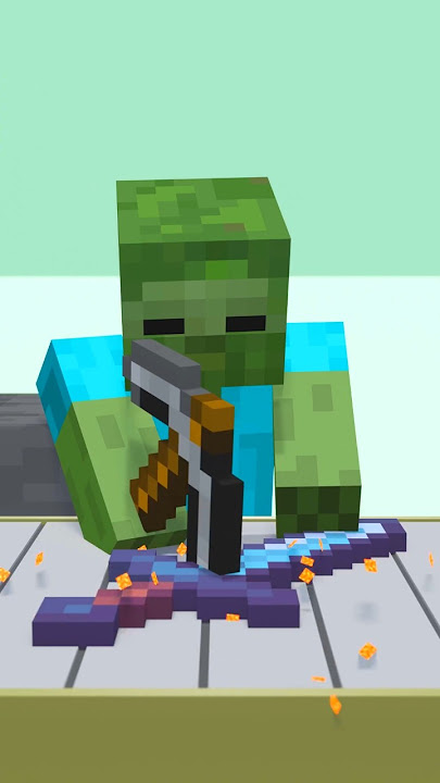 The zombie had enchanted the sword! minecraft animation