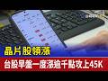 晶片股領漲 台股早盤一度漲逾千點攻上45K