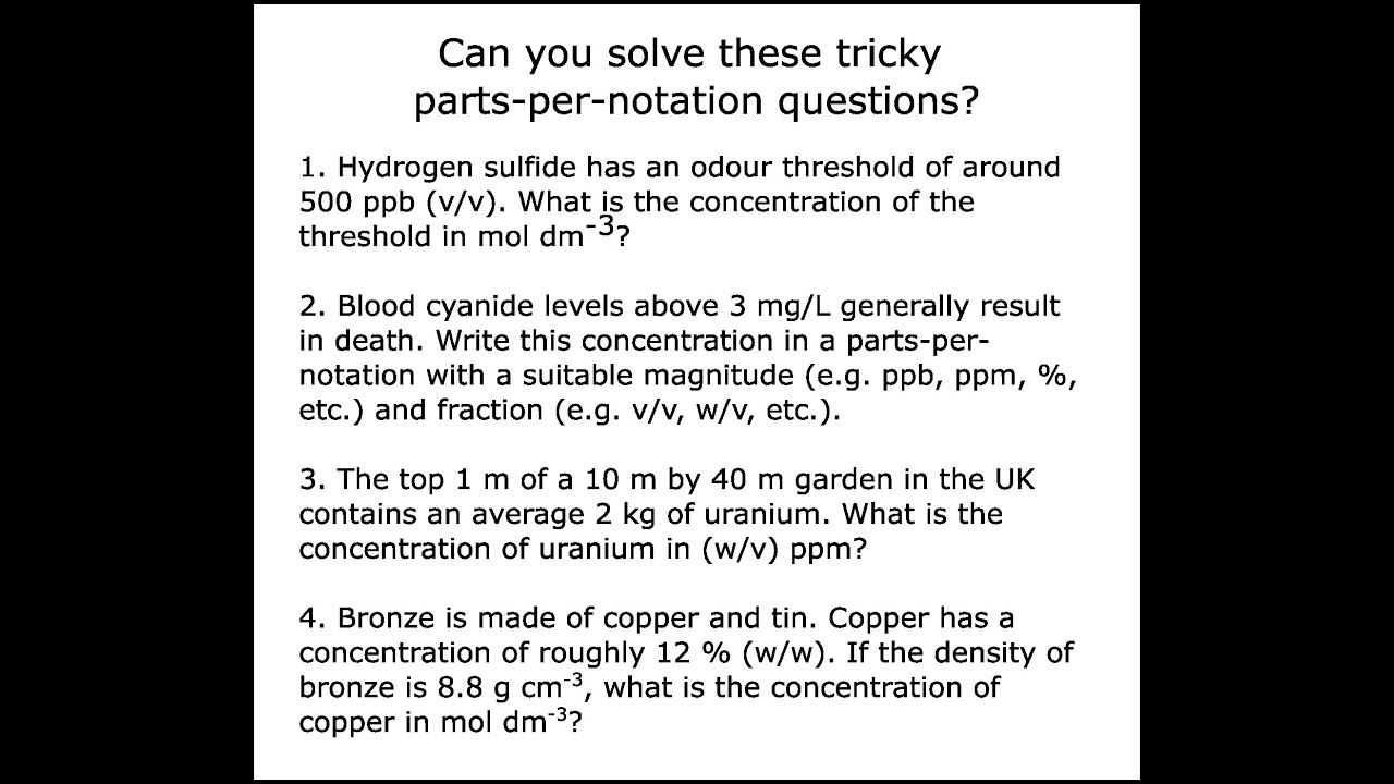 Can you solve these tricky partspernotation chemistry questions? Here