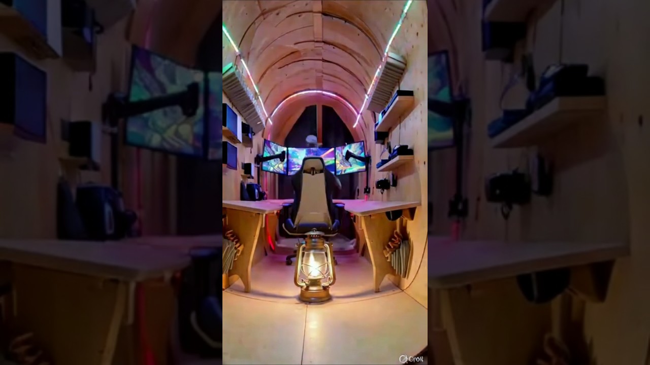 I built a Secret Gaming Room Underground! 😱 #Construction #GrokAI #ViralShorts #GamingSetup #Bunker