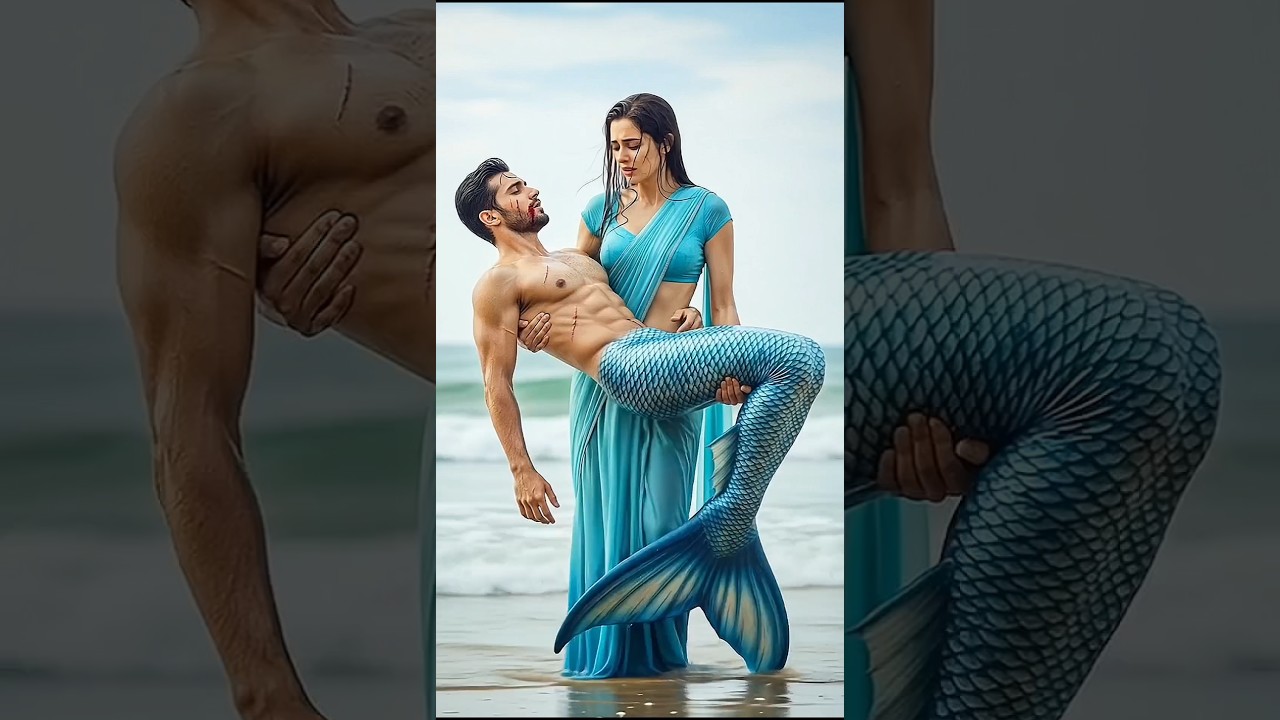 Girl saves injured merman on beach || emotional story of girl || 