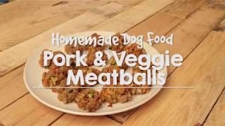 Homemade Allergy Dog Food: Pork & Vegetable Meatballs