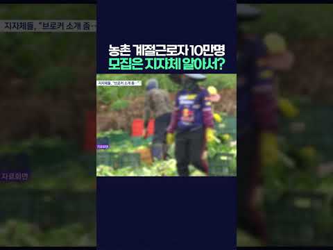 농촌 계절 근로자만 10만명인데.. 모집은 지자체가 알아서?