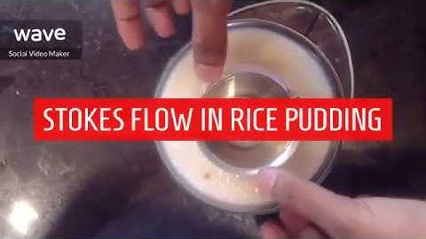 STOKES FLOW IN RICE PUDDING