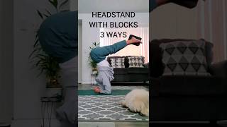 practice headstand with blocks #yogapractice