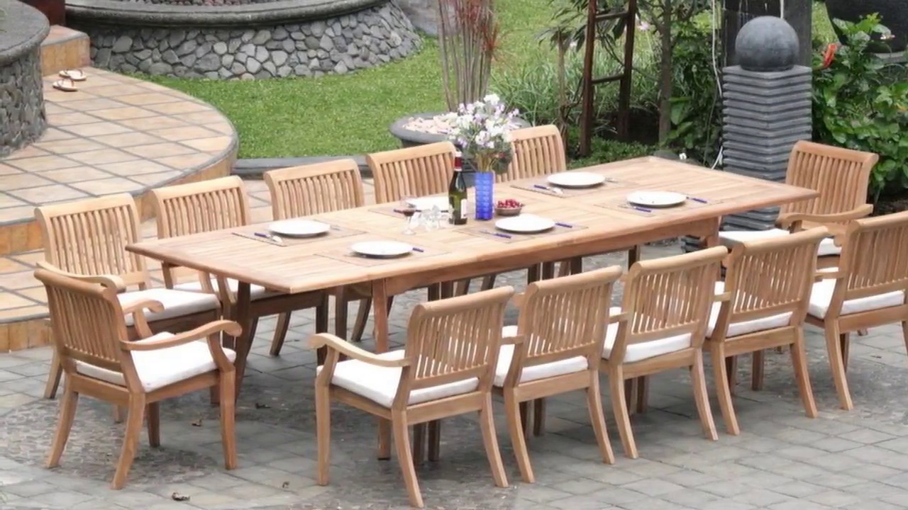 Teak Garden Table and Chairs Set Ideas - YouTube