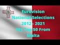 Eurovision National Selections - My Top 50 From Malta