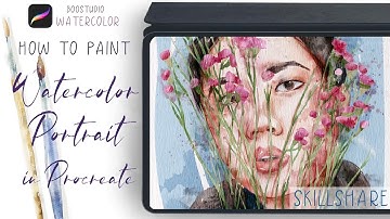 Floral girl in Procreate - digital tutorial on IPad - watercolor portrait in Procreate - Skillshare