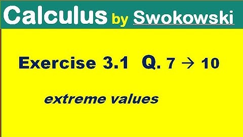 Calculus by Swokowski Exercise 3.1 Q 7 to 10. extrema of a function for BS Math.