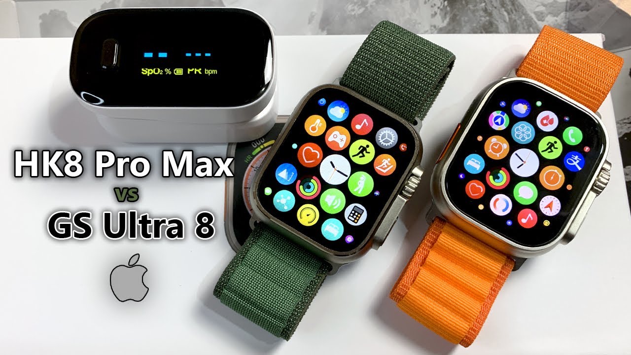 HK8 Pro Max Ultra AMOLED vs GS Ultra 8 Review Functions & Sensors Test Best  Apple Watch Ultra Clone! 