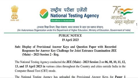 🇮🇳 JEE Main 2023 session-2 provisional answer key and response sheet out now 🥰