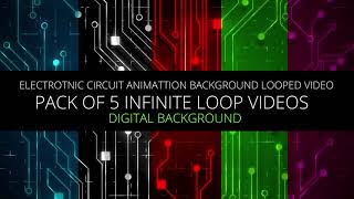 Electric Circuit Board Animation background pack of 5 FOR SALE