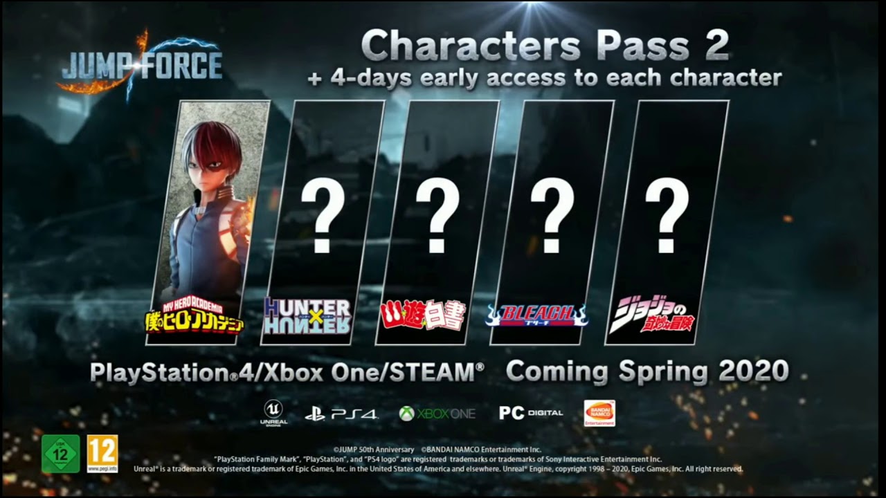 Jump force character pass 2. Who do you think this 4 anime character is?