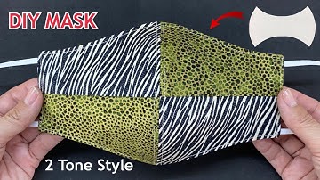 2 Tone Style Mask | Diy Breathable Face Mask Very Easy Pattern Sewing Tutorial | Created From Dish |