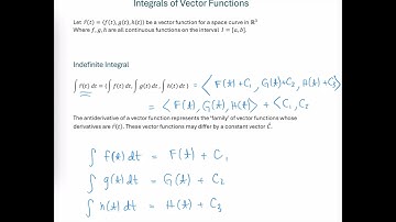 Integrals of Vector Functions - Introduction