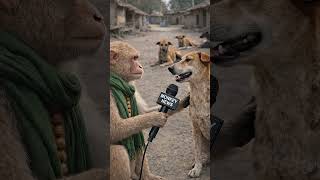 monkey news reporter 😂😂 #trending #shorts #viral #monkey #dog