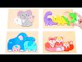 Learn Animals &amp; Their Babies with Matching Activity Puzzle 🧩| Preschool Toddler Toy Learning Video