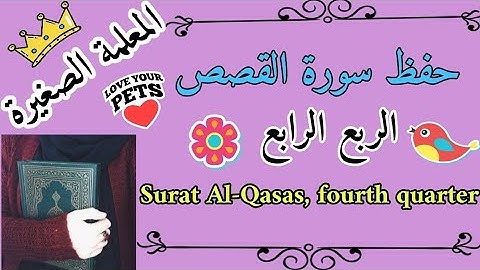 سورة القصص الربع الرابع 🌸 حفظ سورة القصص ربع ولقد وصلنا لهم القول 🌸 Surat Al-Qasas, fourth quarter