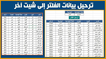 كيفية فلترة البيانات و ترحيل بيانات الفلتر إلى شيت آخر فى الإكسل VBA