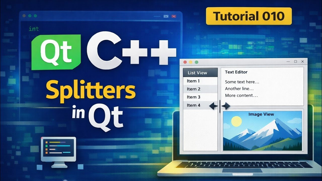 Qt C++ Tutorial 010 | Splitters in Qt - YouTube
