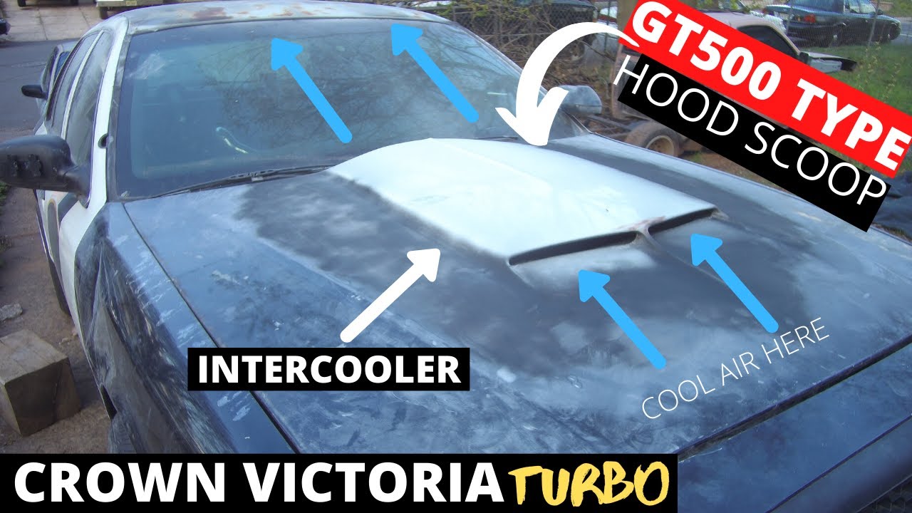 Crown Victoria GT500 Type Hood Scoop install Ford Maverick and Engine