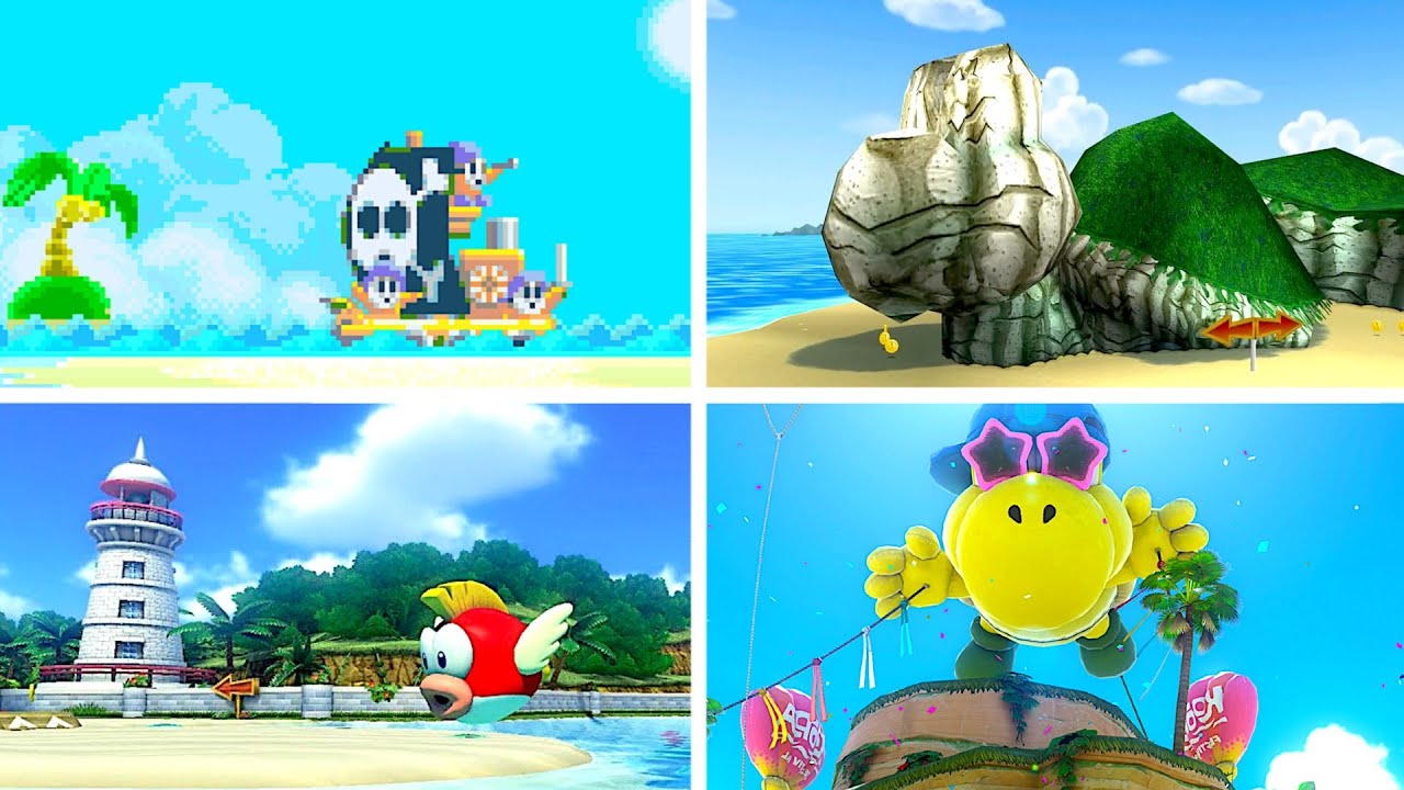 Evolution of Beach Tracks in Mario Kart (1992-2025)