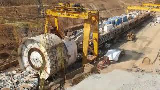 Time lapse of onsite first time TBM assembly at the Sleemanabad project, India