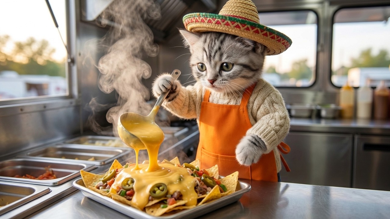 アミーゴ!!屋台で絶品タコス作りに挑戦!!まるりんの一日に密着🐱🌮