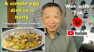 A simple egg dish in a hurry.  Template-based cooking.