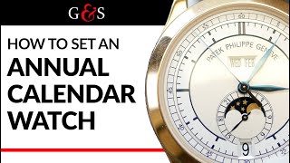 How To Set An Annual Calendar Patek Philippe Watch Time Date Month Moon Phase by Gray Sons