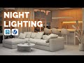 Night lighting interior scene with vray in 3ds max