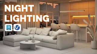 Night Lighting Interior Scene with V-Ray in 3Ds Max