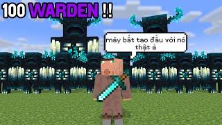 Thử Cho Dân Làng Đấu Với 100 WARDEN Trong Minecraft !! - Thử Thách Theo Comment #16