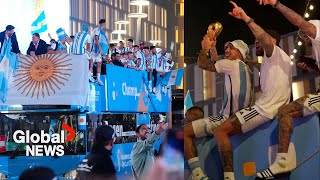 Argentinas World Cup Champions Hold Victory Parade In Qatar