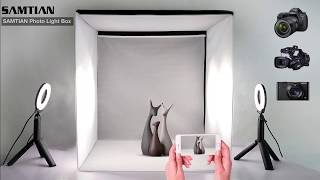 SAMTIAN Portable 16x16 Inches Photography Studio Light Box Shooting Tent Kit with 4 Backdrops