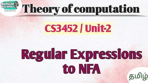 Regular Expressions to NFA in theory of computation tamil||CS3452||TOC. #theoryofcomputation